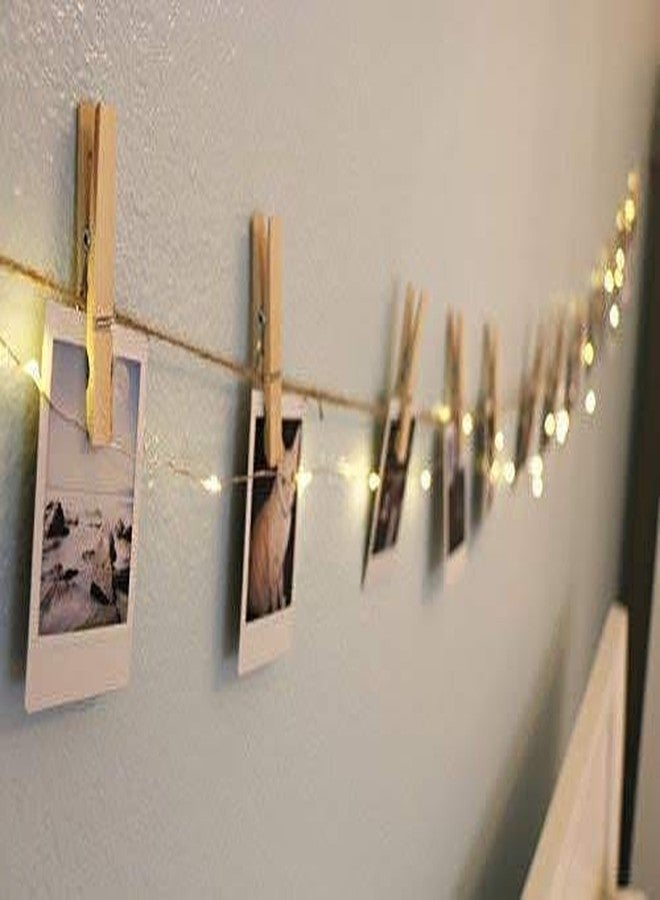 Lilone Photo Clip Lights 30 LED USB Silver Light with 10 Heart Shape Wooden Clips for Home Wall Decoration - Image 3